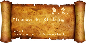 Miserovszki Kilény névjegykártya